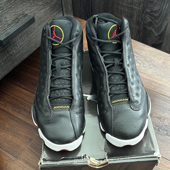 Air Jordan Men's Pre loved Retro 13 Black Varsity Red Sneakers Playoff 2011 - Picture 2 of 12